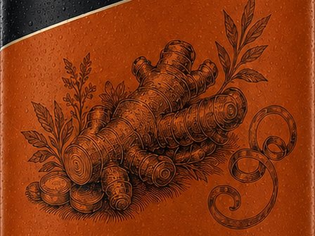 Ginger root engraving